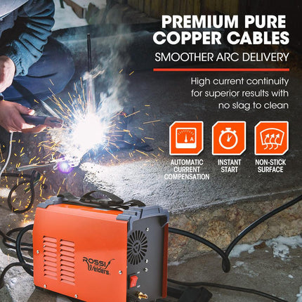 ROSSI 170Amp MIG ARC Stick Welder, with Carry Case & Accessories, 15A Plug.