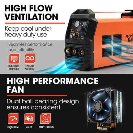 ROSSI Portable Inverter Welder Plasma Cutter, 3in1 Multi-function Cut/MMA/TIG Welding Machine, 15A Plug.