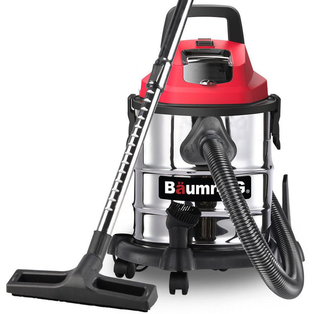 Baumr-AG 20L Cordless Wet & Dry Vacuum Cleaner Kit, with 4Ah battery and Charger, Blower, HEPA Filter, Accessories, Stainless Steel, for Car, Home, Garage.