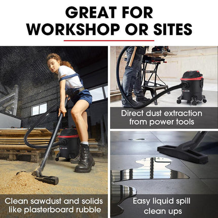 Baumr-AG 15L 1200W Wet and Dry Vacuum Cleaner, with Blower, for Car, Workshop, Carpet.