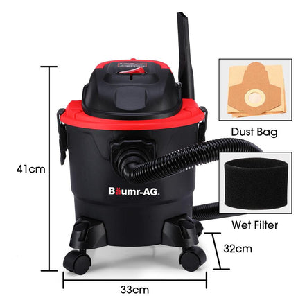 Baumr-AG 15L 1200W Wet and Dry Vacuum Cleaner, with Blower, for Car, Workshop, Carpet.