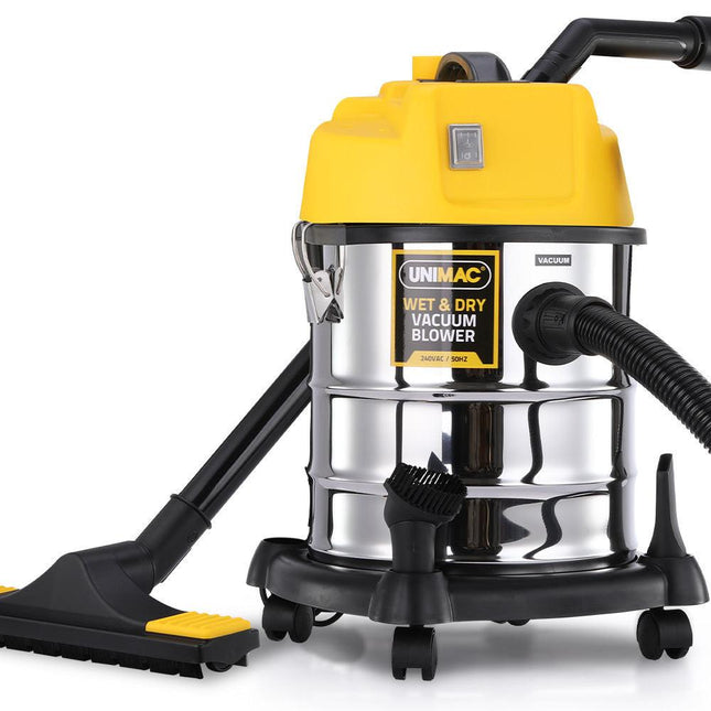 Unimac 20L 1400W Wet and Dry Vacuum Cleaner, with Blower, for Car, Workshop, Carpet.
