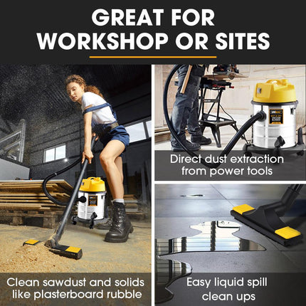 Unimac 20L 1400W Wet and Dry Vacuum Cleaner, with Blower, for Car, Workshop, Carpet.