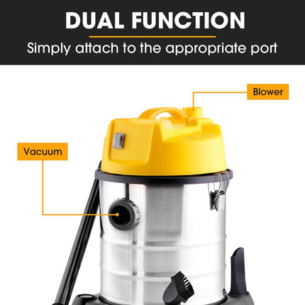 Unimac 20L 1400W Wet and Dry Vacuum Cleaner, with Blower, for Car, Workshop, Carpet.