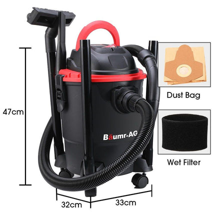 Baumr-AG 20L 1200W Wet and Dry Vacuum Cleaner, with Blower, for Car, Workshop, Carpet.