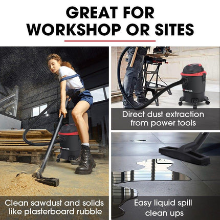 Baumr-AG 20L 1200W Wet and Dry Vacuum Cleaner, with Blower, for Car, Workshop, Carpet.