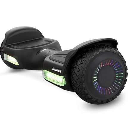 BULLET SX-2500 Hoverboard Scooter, 500W Brushless, UL Certified, AU Compliant, 6.5-inch Off-Road Style Tyres, Superior Self Balancing System, LED Lights, Black.
