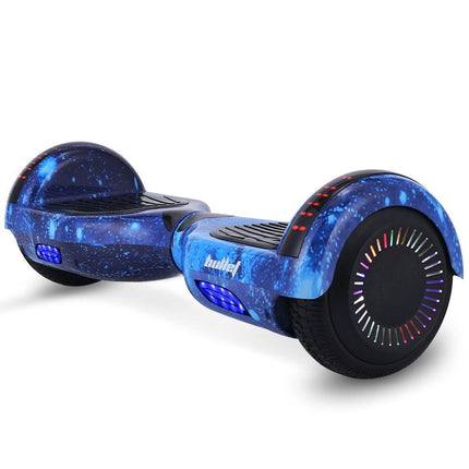 BULLET SX-2000 Hoverboard Scooter, 500W Brushless, Superior Self Balancing System, UL Certified, LED Lights, Blue Galaxy.
