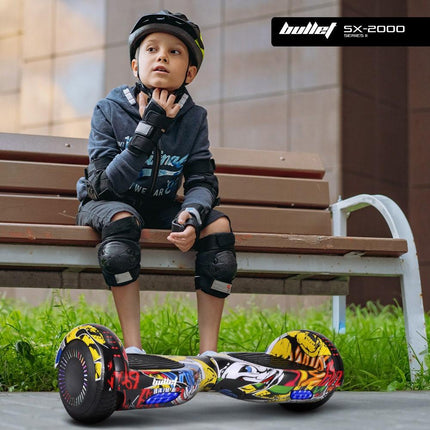 BULLET SX-2000 Hoverboard Scooter, 500W Brushless, UL Certified, AU Compliant, Superior Self Balancing System, LED Lights, Hip Hop Design.