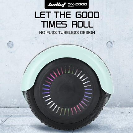 BULLET SX-2000 Hoverboard Scooter, 500W Brushless, UL Certified, AU Compliant, Superior Self Balancing System, LED Lights, Mint Green.