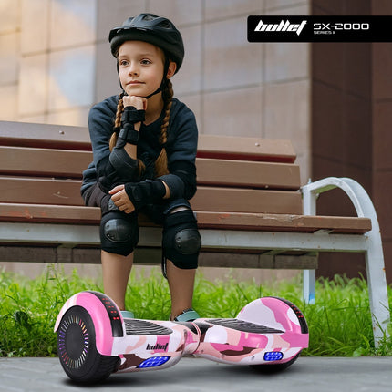 BULLET SX-2000 Hoverboard Scooter, 500W Brushless, UL Certified, AU Compliant, Superior Self Balancing System, LED Lights, Pink Camo.