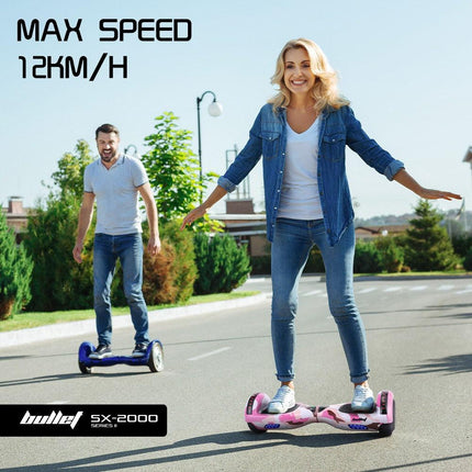 BULLET SX-2000 Hoverboard Scooter, 500W Brushless, UL Certified, AU Compliant, Superior Self Balancing System, LED Lights, Pink Camo.