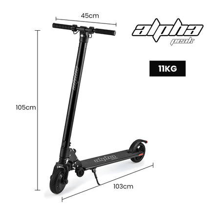ALPHA Peak 300W 10Ah Electric Scooter, Suspension, for Adults or Teens, Black.