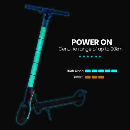 ALPHA Peak 300W 10Ah Electric Scooter, Suspension, for Adults or Teens, Black.