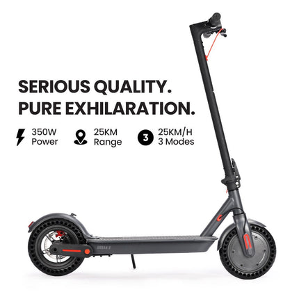 ALPHA Urban 8 Electric Scooter, Suspension, 25km Range, 8.5-Inch Wheels, Brushless Motor, Motorised Commuter eScooter for Adults, Grey.