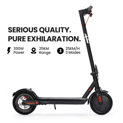 ALPHA Urban 8 Electric Scooter, Suspension, 25km Range, 8.5-Inch Wheels, Brushless Motor, Motorised Commuter eScooter for Adults, Grey.