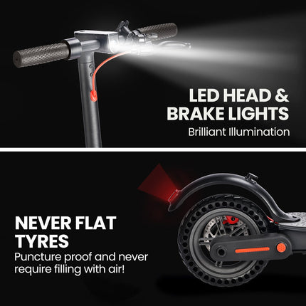 ALPHA Urban 8 Electric Scooter, Suspension, 25km Range, 8.5-Inch Wheels, Brushless Motor, Motorised Commuter eScooter for Adults, Grey.