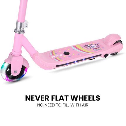 ROVO KIDS WhizKid Electric Scooter, Ages 5-11, Adjustable Height, AU Compliant, Lithium Battery, Brushless Motor, Pink.