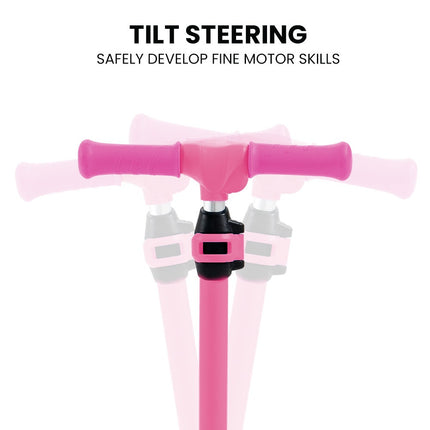 ROVO KIDS 3-Wheel Electric Scooter , Ages 3-8, Adjustable Height, AU Compliant, Lithium Battery, Pink.