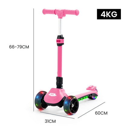 ROVO KIDS 3-Wheel Electric Scooter , Ages 3-8, Adjustable Height, AU Compliant, Lithium Battery, Pink.