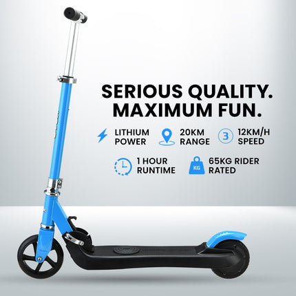 ROVO KIDS Electric Scooter Lithium Ride-On Foldable E-Scooter 125W Rechargeable, Blue.