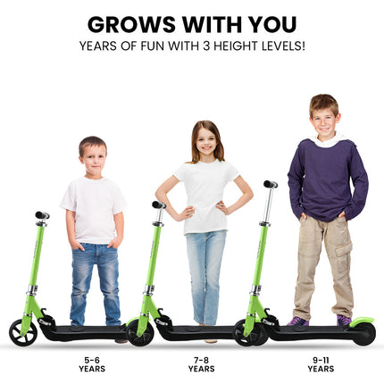 ROVO KIDS Electric Scooter Lithium Ride-On Foldable E-Scooter 125W Rechargeable, Green.