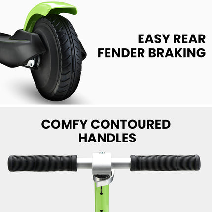 ROVO KIDS Electric Scooter Lithium Ride-On Foldable E-Scooter 125W Rechargeable, Green.