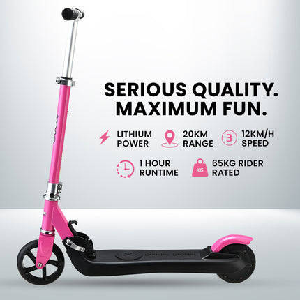 ROVO KIDS Electric Scooter Lithium Ride-On Foldable E-Scooter 125W Rechargeable, Pink.