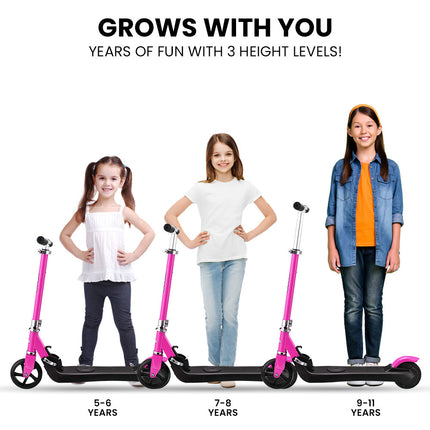 ROVO KIDS Electric Scooter Lithium Ride-On Foldable E-Scooter 125W Rechargeable, Pink.