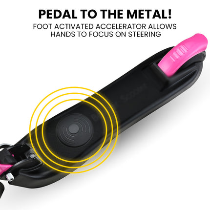 ROVO KIDS Electric Scooter Lithium Ride-On Foldable E-Scooter 125W Rechargeable, Pink.