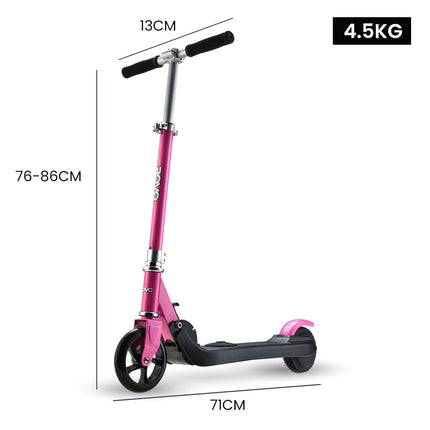 ROVO KIDS Electric Scooter Lithium Ride-On Foldable E-Scooter 125W Rechargeable, Pink.