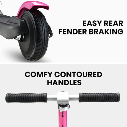 ROVO KIDS Electric Scooter Lithium Ride-On Foldable E-Scooter 125W Rechargeable, Pink.