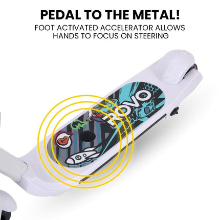 ROVO KIDS WhizKid Electric Scooter, Ages 5-11, Adjustable Height, AU Compliant, Lithium Battery, Brushless Motor, White.