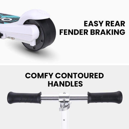 ROVO KIDS WhizKid Electric Scooter, Ages 5-11, Adjustable Height, AU Compliant, Lithium Battery, Brushless Motor, White.