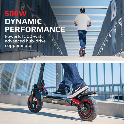 VALK Fusion 5 Electric Scooter, 500W, AU Compliant, 48V 13Ah Lithium, 50km Range, 40km/h, Quad Shocks, 10 inch Tyres.