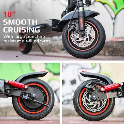 VALK Fusion 5 Electric Scooter, 500W, AU Compliant, 48V 13Ah Lithium, 50km Range, 40km/h, Quad Shocks, 10 inch Tyres.
