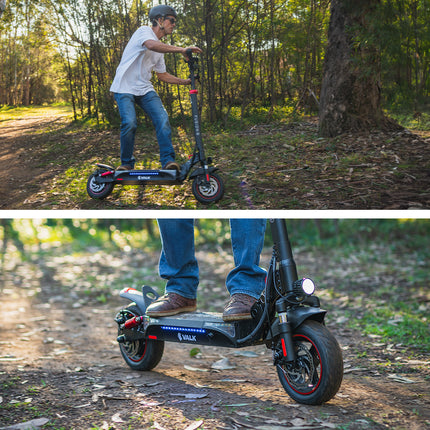 VALK Fusion 5 Electric Scooter, 500W, AU Compliant, 48V 13Ah Lithium, 50km Range, 40km/h, Quad Shocks, 10 inch Tyres.
