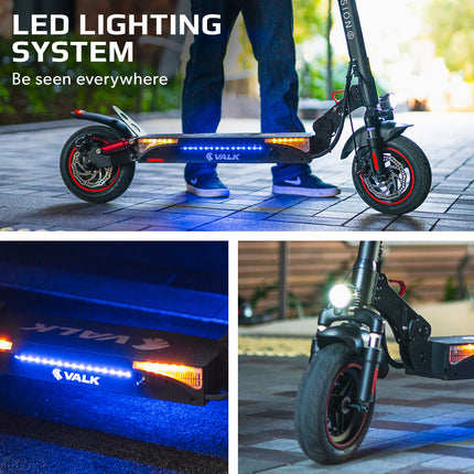 VALK Fusion 5 Electric Scooter, 500W, AU Compliant, 48V 13Ah Lithium, 50km Range, 40km/h, Quad Shocks, 10 inch Tyres.