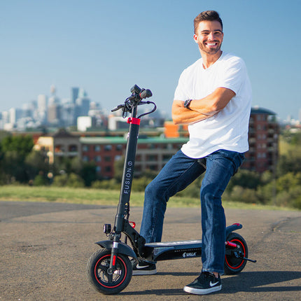 VALK Fusion 5 Electric Scooter, 500W, AU Compliant, 48V 13Ah Lithium, 50km Range, 40km/h, Quad Shocks, 10 inch Tyres.