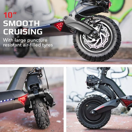 VALK Fusion 5 Electric Scooter, 500W, AU Compliant, 48V 13Ah Lithium, 50km Range, 40km/h, Quad Shocks, 10 inch Tyres.