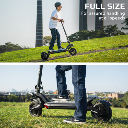 VALK Fusion 5 Electric Scooter, 500W, AU Compliant, 48V 13Ah Lithium, 50km Range, 40km/h, Quad Shocks, 10 inch Tyres.