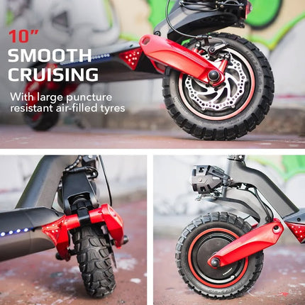 VALK Fusion 5 Electric Scooter, 500W, AU Compliant, 48V 13Ah Lithium, 50km Range, 40km/h, Quad Shocks, 10 inch Tyres.