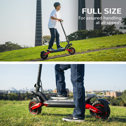 VALK Fusion 5 Electric Scooter, 500W, AU Compliant, 48V 13Ah Lithium, 50km Range, 40km/h, Quad Shocks, 10 inch Tyres.