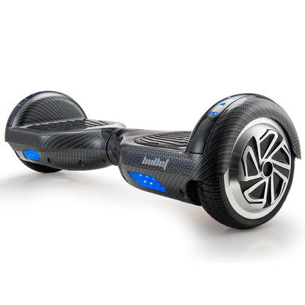 BULLET Gen III Hoverboard Scooter, Dual Copper Motors, UL Certified, AU Compliant, 6.5" Wheels, Superior Self Balancing System, LED Lights, Carbon Fiber style.