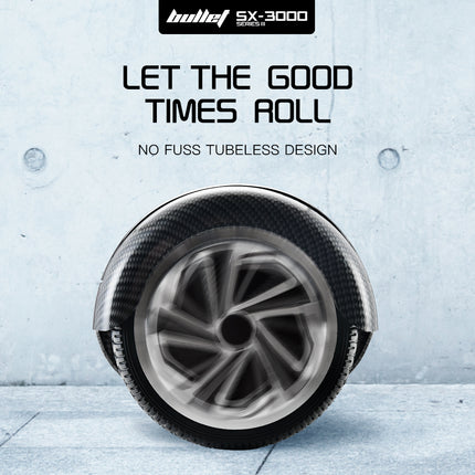 BULLET Gen III Hoverboard Scooter, Dual Copper Motors, UL Certified, AU Compliant, 6.5" Wheels, Superior Self Balancing System, LED Lights, Carbon Fiber style.