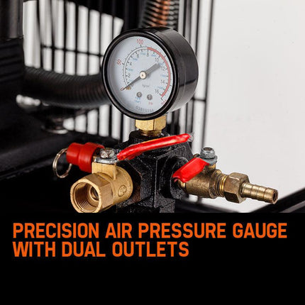 UNIMAC 8HP Air Compressor 115PSI 120L Petrol Powered Industrial Air Conditioning.