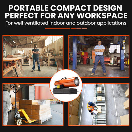 UNIMAC 20KW Portable Industrial Diesel Direct Forced Air Space Heater.