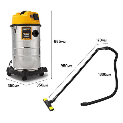 UNIMAC 30L Wet and Dry Vacuum Cleaner Blower Bagless 2000W Drywall Vac.