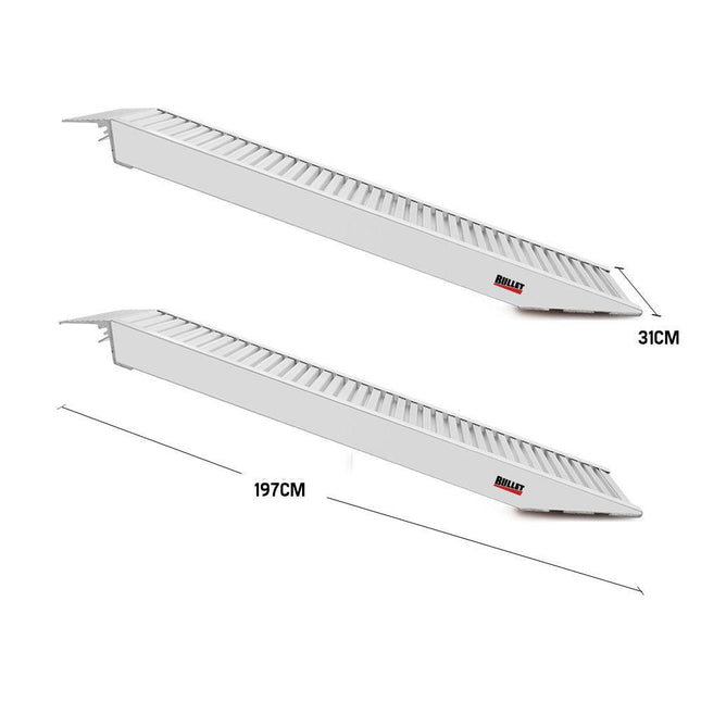 BULLET Pair of 2m Aluminium Loading Ramps, 3310kg capacity.