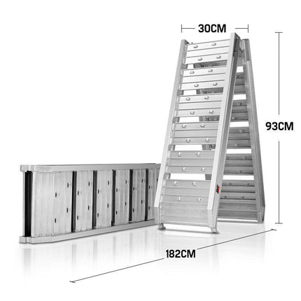 BULLET 1.8m Aluminium Folding Loading Traction Ramp, 200kg capacity.
